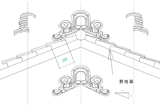 覆輪角張鬼瓦　三つ組（ふくりんかくばりおにがわら　みつくみ）